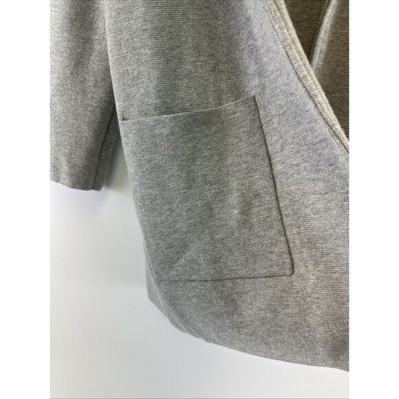 J Crew Sophie Open Front Sweater Cardigan Blazer Gray J0244 Collar Womens Medium - Picture 4 of 13